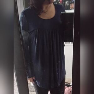 Elegant Navy Long Sleeve Top